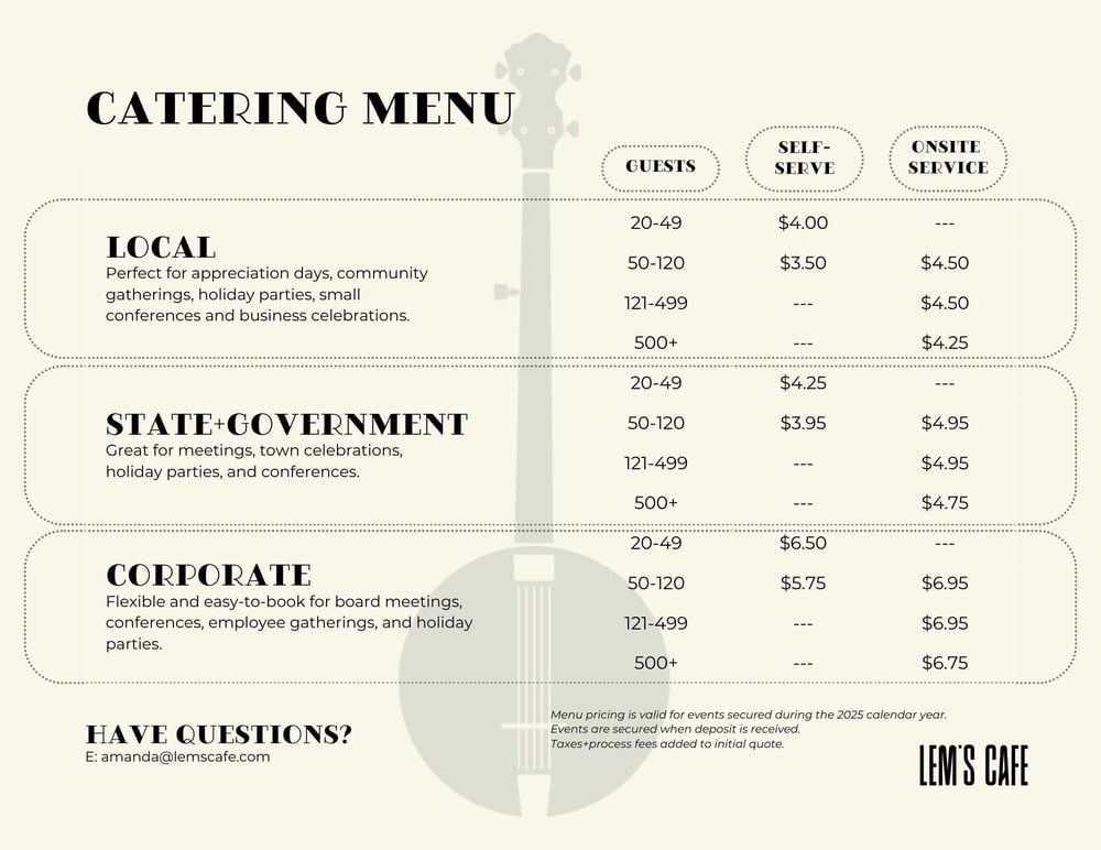 Catering Menu